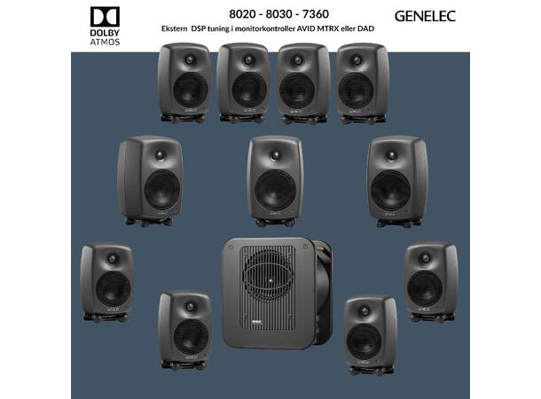 Genelec Dolby Atmos System 8020 - 8030 - 7360 - Ekstern tuning