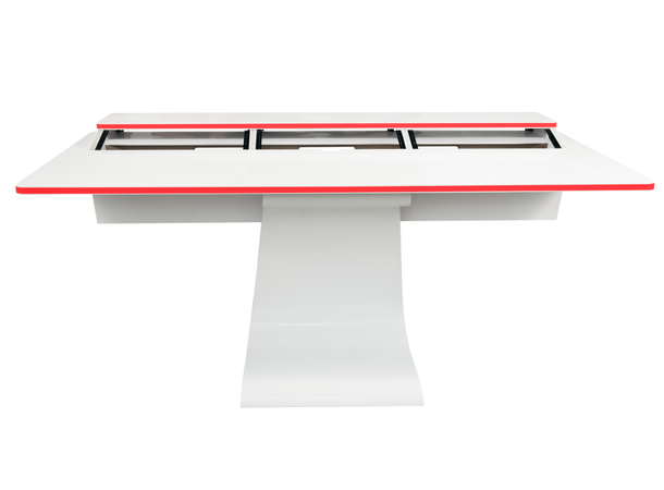 Zaor Vela R White Gloss LED Minimal Design Desk White with Led Kit