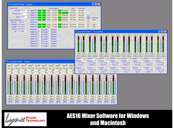 Lynx AES 16e 16 kanaler 24-bit / 192 kHz Digital I/O