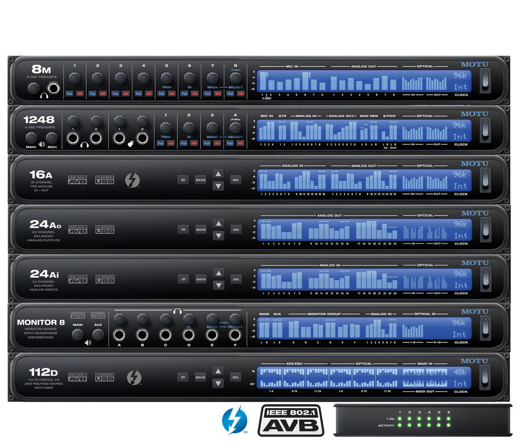 MOTU 24Ao AVB og USB2 Audio interface AVB USB2, 24 analoge ut Prolyd AS