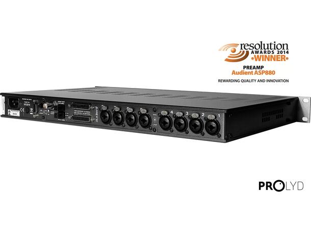 Audient ASP880, Mikrofonforsterker x 8 Micpre 8 ch høykval. m/AES og optisk ut 