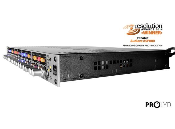 Audient ASP880, Mikrofonforsterker x 8 Micpre 8 ch høykval. m/AES og optisk ut 