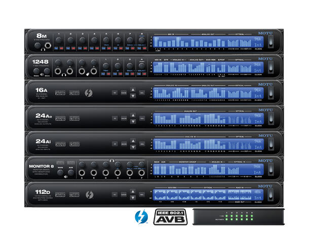 MOTU Monitor 8 monitor lydkort 6 kanal hodetelefonforsterker og USB/AVB 
