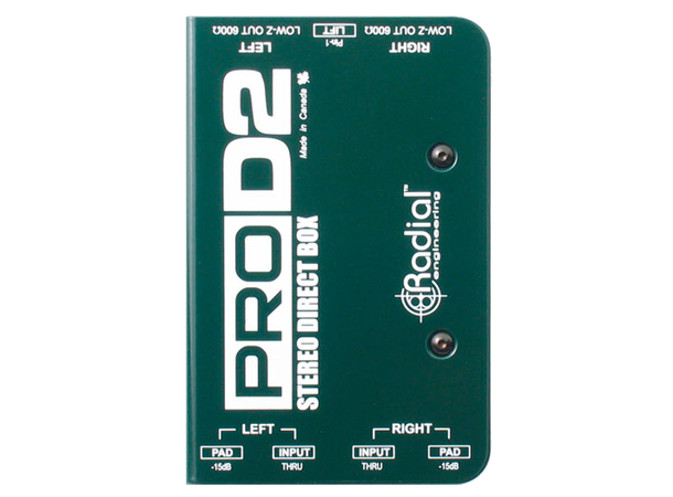 Radial Pro D2 Passive Stereo Direct Box for Live og studio lyd