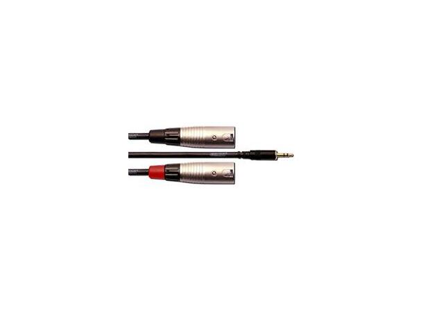 Cordial minijack-XLR M/dual M-M 3,0m INTRO Overgang st.minijack til 2x XLR M. 