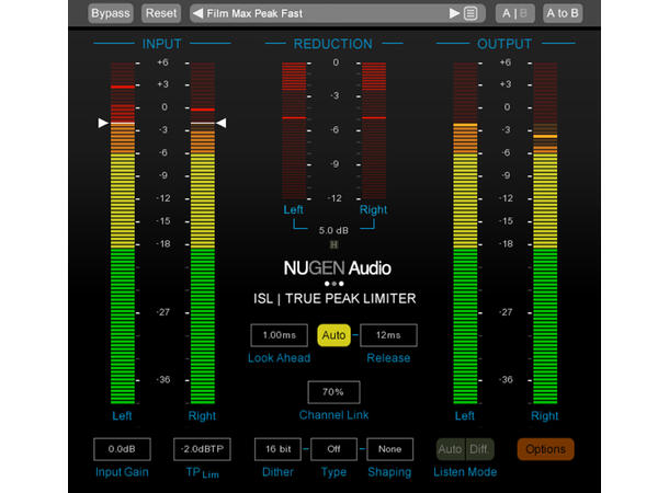 Nugen ISL 2 st True Peak Limiter Real Time True Peak Limiter Stereo 