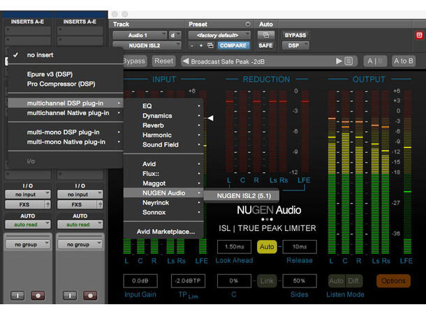 Nugen ISL 2 st True Peak Limiter Real Time True Peak Limiter Stereo 