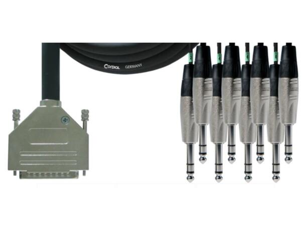 Cordial DB25-TRS kabel M-M  5,0m Multikabel DB 25 tascam pin-out- Jack 3p 