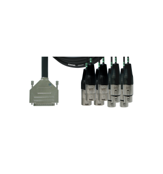 Cordial DB25-XLR AES/EBU T,  kabel 1,5m Multikabel DB 25 TASCAM pin-out- 4x4 XLR