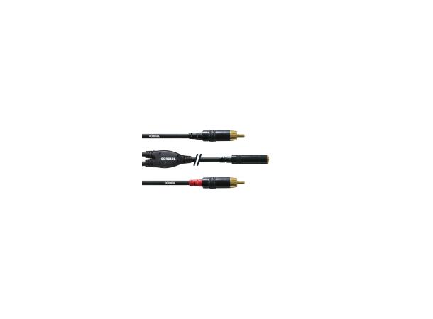 Cordial minijack hun - RCA dual 0,3 m Stereo 3,5mm hun Ja / 2 x han RCA 0,3m