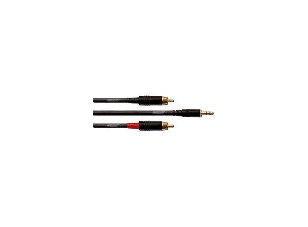 Cordial minijack-RCA/dual 3,0m INTRO overgang st. mini jack til 2x RCA