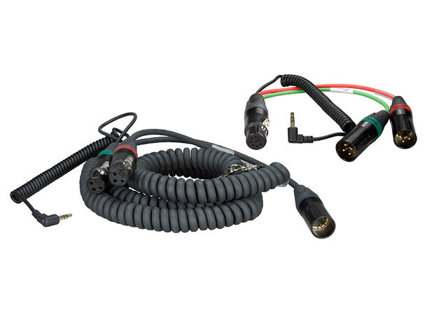AMBIENT HBS302Y7-35 Mixer/Camera Looms Coiled breakaway cable w/ dual 3-pin XLR 