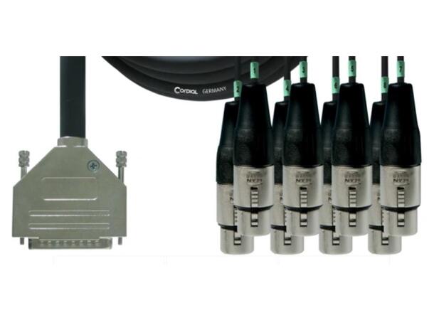 Cordial DB25-XLR-F kabel M-F  5,0m Multikabel DB 25 tascam pin-out- XLR Hun 