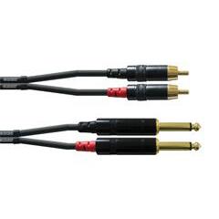 Cordial jack-RCA dual M-M 3,0m INTRO 2 x 6,3mm Jack / 2 x RCA/phono