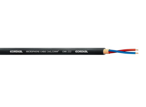 Cordial m kabel audio CMK 222 BLACK Robust mikrofonkabel (100m pr. trommel) 