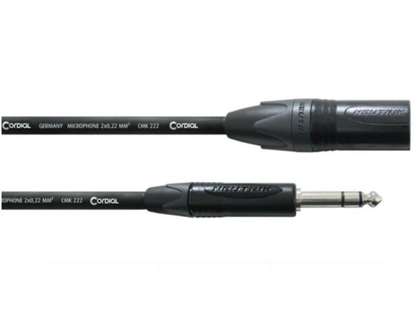 Cordial  Select XLR M - TRS Jack 5m Balansert kabel, NEUTRIK-plugg 