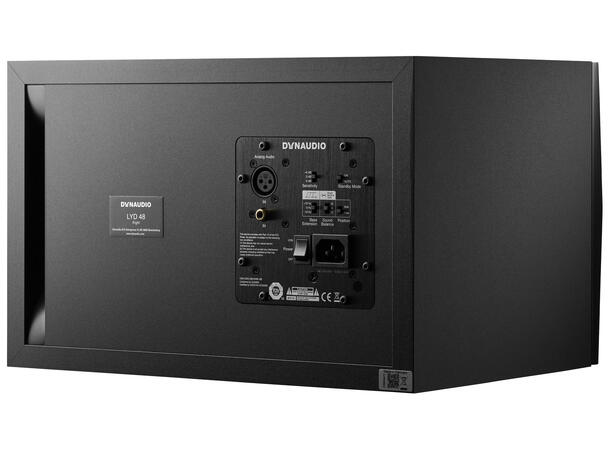 Dynaudio Pro LYD 48 Svart Høyre 32Hz-21kHz, 2x50W H/MF + 80W LF Class-D 