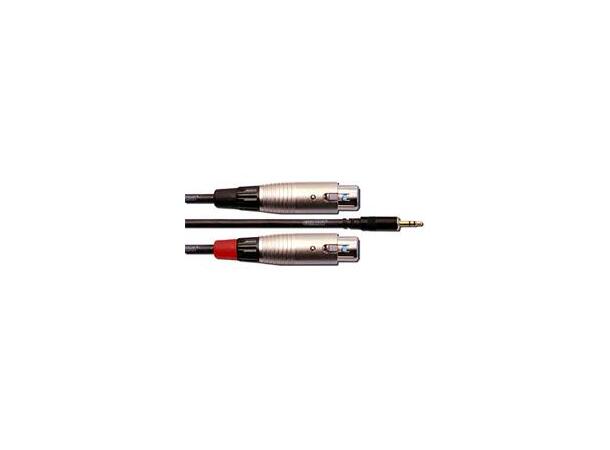 Cordial minijack-XLR F/dual M-F 1,8m INTRO Overgang st. minijack til 2x XLR F 