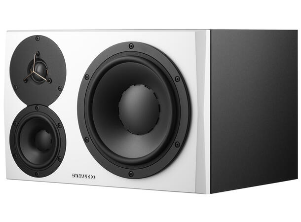 Dynaudio Pro LYD 48 Hvit front Venstre 32Hz-21kHz, 2x50W H/MF + 80W LF Class-D 