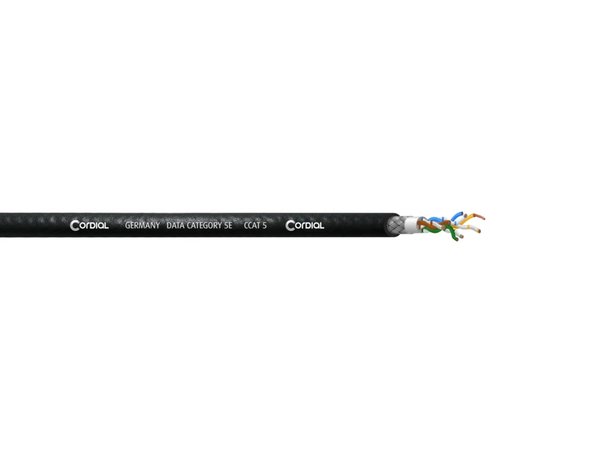 Cordial CAT5 kabel M-M 50m på trommel PEAK, fleksibel med flettet skjerm 