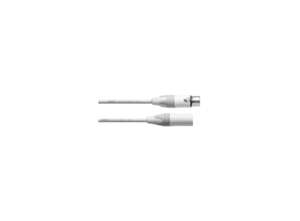 Cordial XLR kabel F-M  5,0m HVIT PEAK Høystandard med Proff Neutrikplugg 