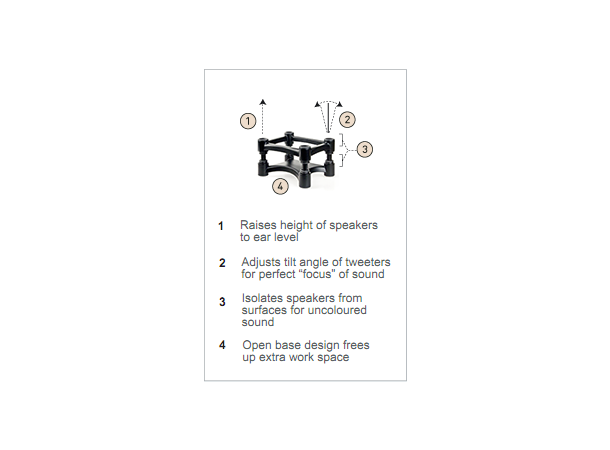 IsoAcoustics ISO-200 (par) bordstativ Høyttaler bordstativ (200x254mm) 