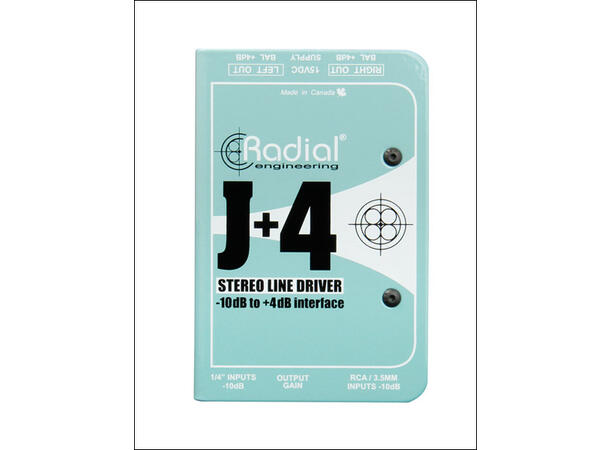 Radial J+4 Balanced -10dB to +4dB Signal Driver 