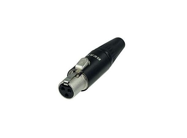 REAN RT3FC-B Tiny XLR TA3F plugg hun sort 