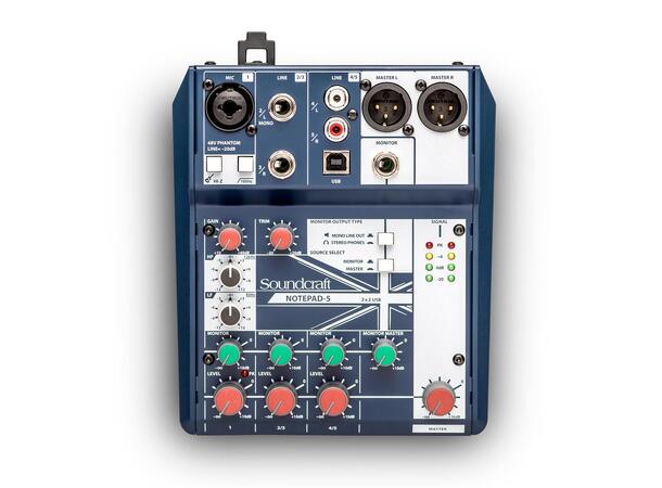 Soundcraft Notepad 5 1 mik + 2 stereo inn, USB 