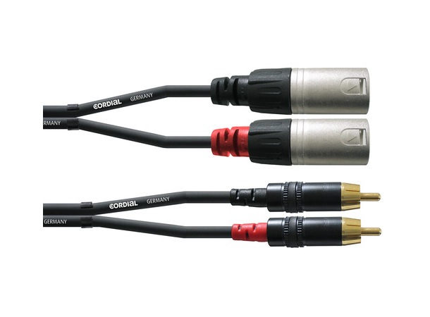 Cordial RCA -XLR Dual kabel M-M 3m INTRO Dobbel RCA-XLR kabel