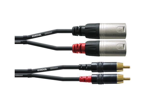Cordial RCA -XLR Dual kabel M-M 3m INTRO Dobbel RCA-XLR kabel 