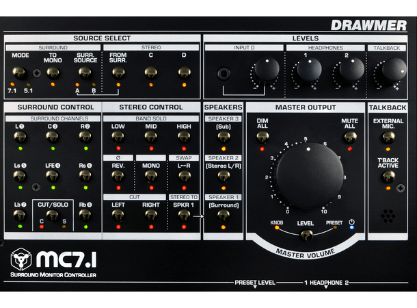 Drawmer MC7.1 Surround Monitorkontroller 7.1 - Surround Monitor Controller 