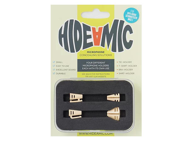 Hide-a-mic for DPA 6060/6061 4 different holders in case, Beige