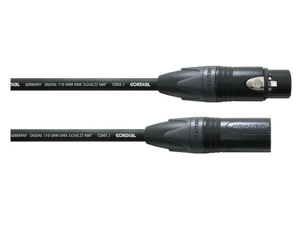 Cordial XLR 5 pins M-F 2,0 m CDMX 2 5-pole black fem / XLR male 5-pole black