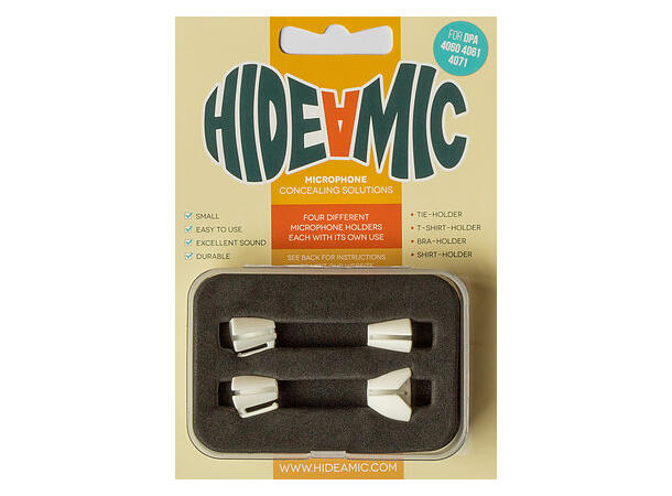 Hide-a-mic for DPA 4060/4061/4071 4 different holders in case, White 