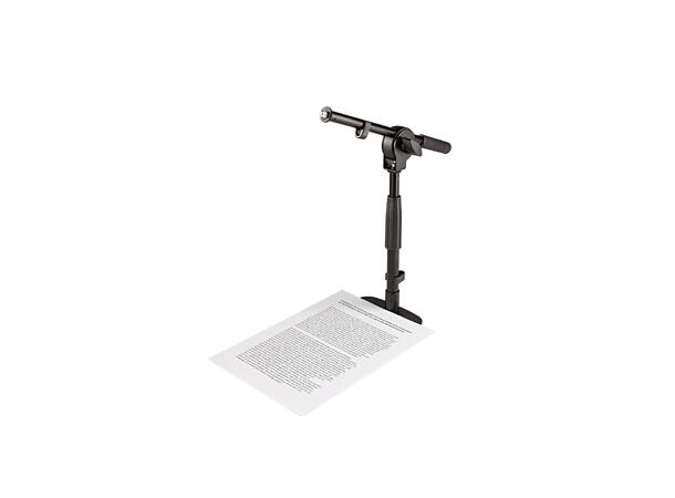 K&M 25995 Mikrofonstativ bord m/flat fot K&M lavt gulv eller bordstativ med galge 
