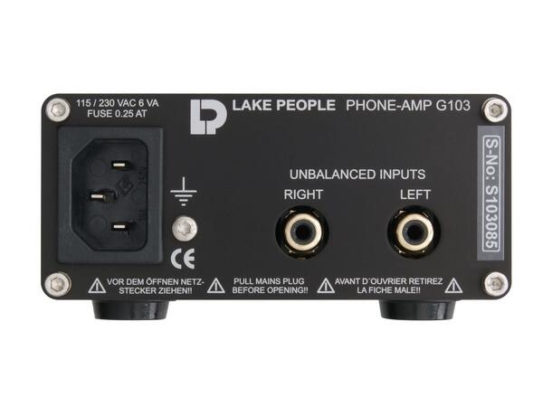 Lake People G103-S Hodetelefonforsterker headphone amp, ubalansert RCA inngang 