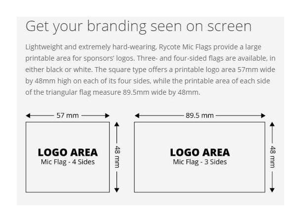 RYCOTE Microphone Flag Square White Logo holder til mikrofon 