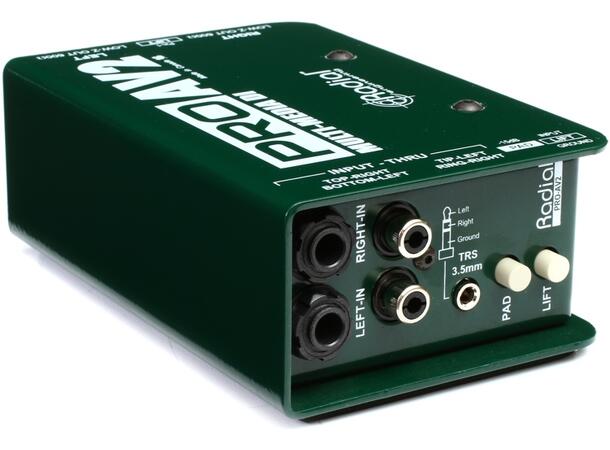 Radial ProAV2  Passive Stereo Direct Box Phono og Mini Jack innganger 