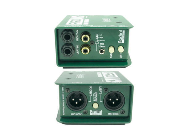 Radial ProAV2  Passive Stereo Direct Box Phono og Mini Jack innganger 