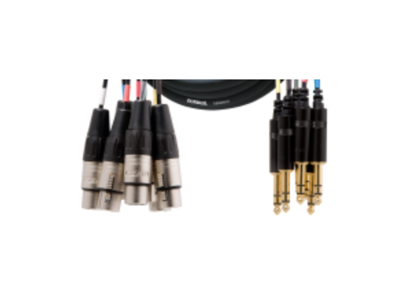 Cordial MultiCore 8 XLR-F til TRS-M, 3m INTRO XLR hun - TRS han 8 kabler 