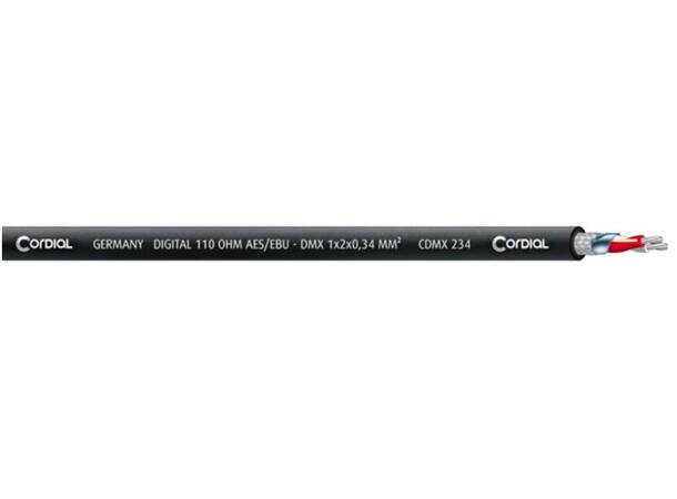 Cordial XLR Kabel F-M 10m 110ohm 3-pin for DMX og AES/EBU, CDMX 234