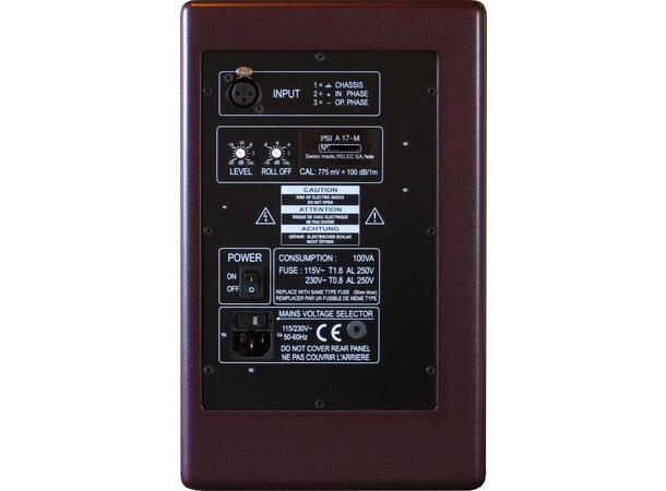 PSI Audio A17-M Studiomonitor (rød) 7" Aktive monitorer SPL 109/104 dB 