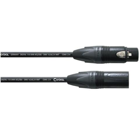 Cordial XLR Kabel F-M  2m 110ohm 3-pin for DMX og AES/EBU, CDMX 234