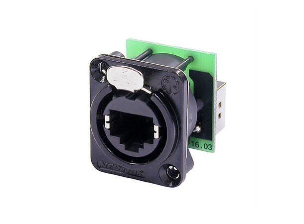 Neutrik chassi EtherCON feedthrough Chassis RJ45 feedthrough Sort 