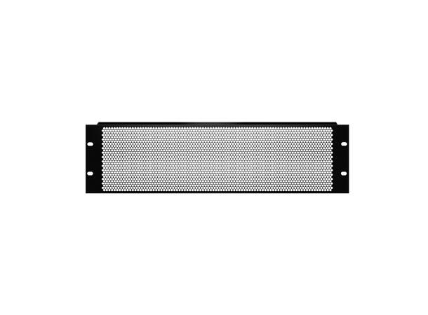 AH 19" U-shaped ventilasjonspanel 3u Perforert blindpanel i stål, svart 