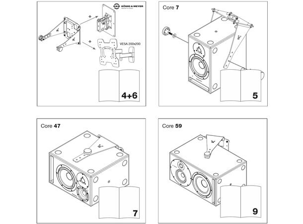 Dynaudio Pro Core Mounting Bracket 1 For VESA 200 tak/vegg (Type 1) 