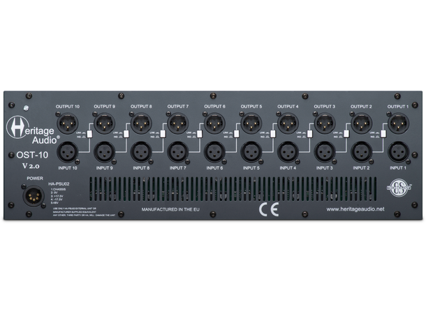 Heritage Audio OST10 V2 500-Rack 10-slot 500 Serie rack, 10 slot, Link