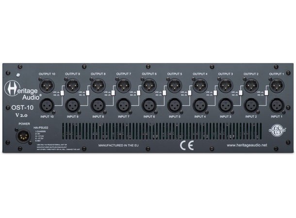 Heritage Audio OST10 V2 500-Rack 10-slot 500 Serie rack, 10 slot, Link 