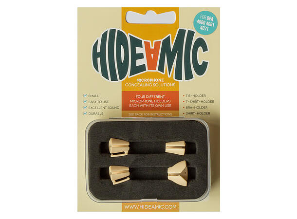 Hide-a-mic for DPA 4060/4061/4071 4 different holders in case, Beige